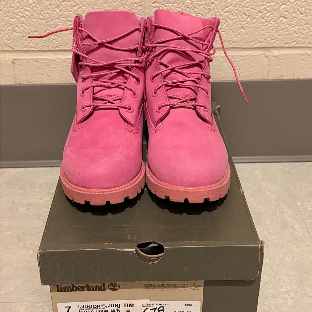 Timberland Women's Vibrant Pink Combat Boots